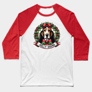 Basset Hound Christmas - Holly Hound Baseball T-Shirt